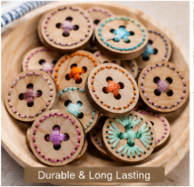 Handmade Round Wooden Sewing Buttons for DIY Crafts