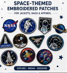 Space-Themed Embroidered Patches for Jackets, Bags & Apparel