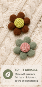 Colorful Flower-Shaped Fabric Appliqué Patches - Image 2